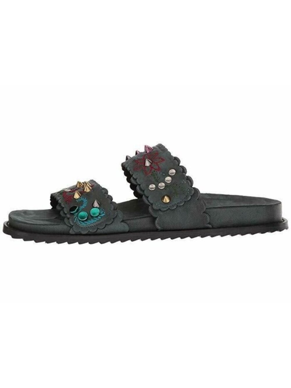 Free People Leather Sandal Spellbound Footbed Black US 6 EUR 36 New In Box - Picture 3 of 6